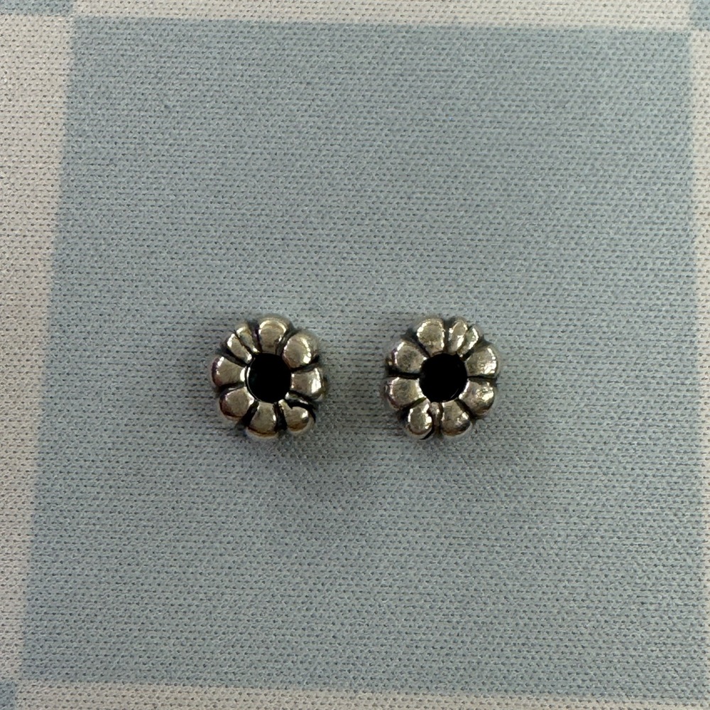 Two Pandora Authentic Ribbed Sterling Silver Clip Charm - Picture 2 of 5